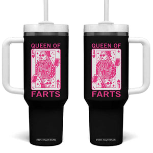 Queen of Farts Tumbler With Handle Funny Joke Inappropriate Fart Prank Gift TS10 One Size: 40 oz Black Print Your Wear