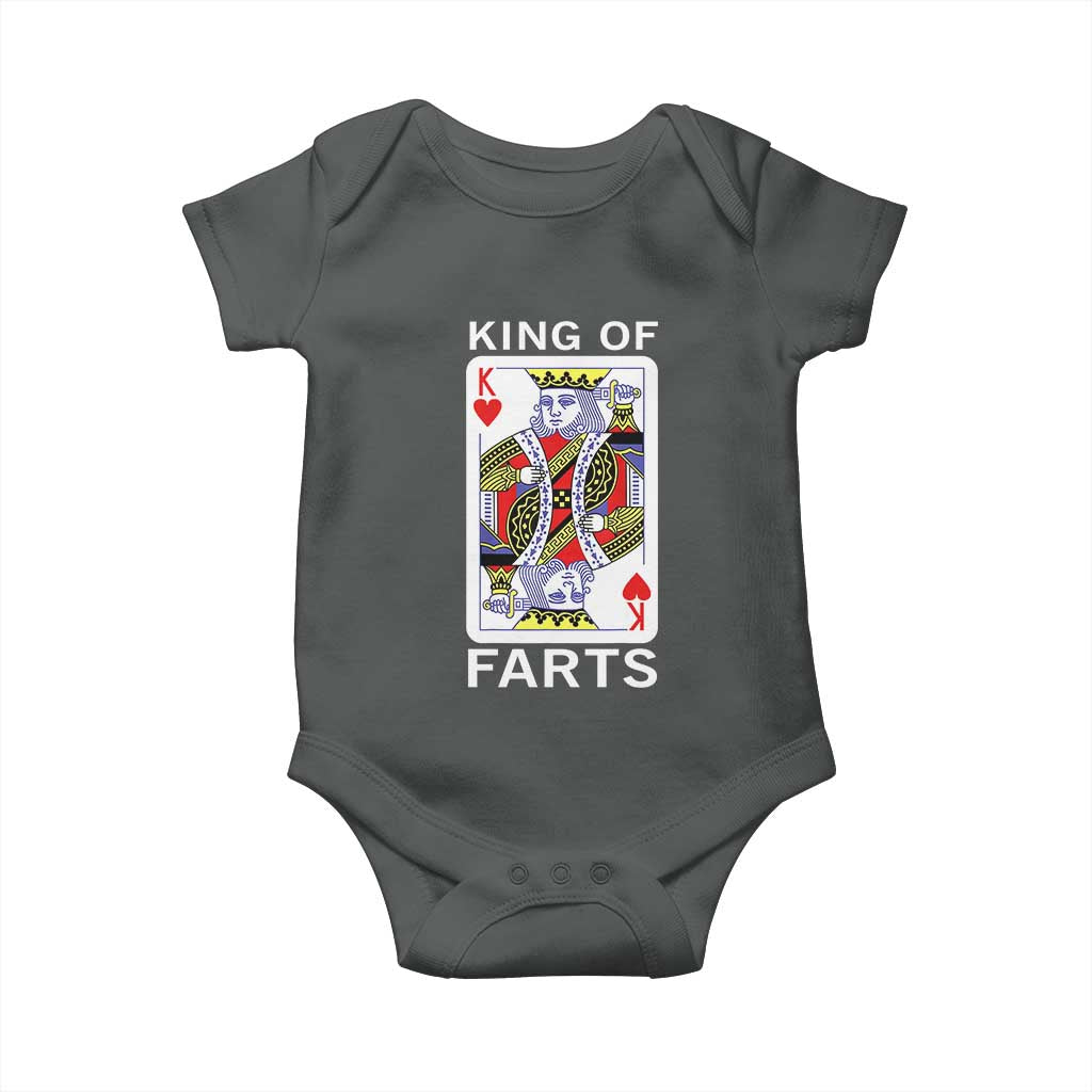 King of Farts Baby Onesie Funny Joke Inappropriate Fart Prank Gift TS10 Dark Heather Print Your Wear