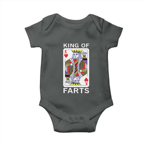 King of Farts Baby Onesie Funny Joke Inappropriate Fart Prank Gift TS10 Dark Heather Print Your Wear