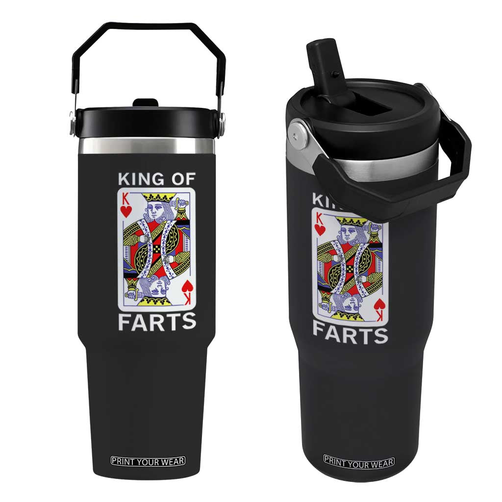 King of Farts Flip Straw Tumbler Funny Joke Inappropriate Fart Prank Gift TS10 One Size: 30 oz Black Print Your Wear