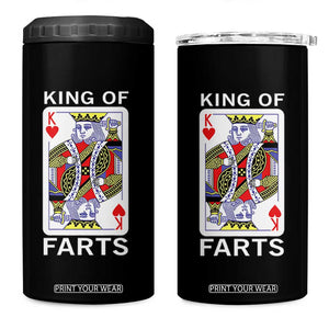 King of Farts 4 in 1 Can Cooler Tumbler Funny Joke Inappropriate Fart Prank Gift TS10 One Size: 16 oz Black Print Your Wear