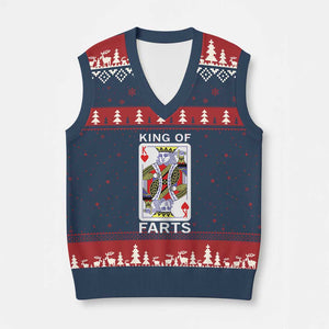 King of Farts V-Neck Knit Sweater Vest Funny Joke Inappropriate Fart Prank Gift TS10 Navy Red Print Your Wear