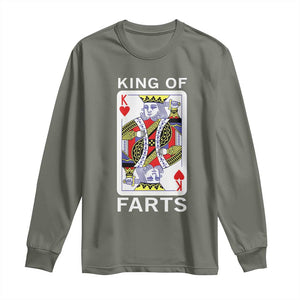 King of Farts Long Sleeve Shirt Funny Joke Inappropriate Fart Prank Gift TS10 Military Green Print Your Wear