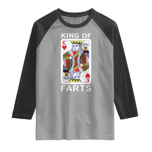 King of Farts Raglan Shirt Funny Joke Inappropriate Fart Prank Gift TS10 Sport Gray Black Print Your Wear