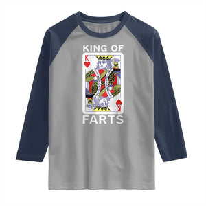 King of Farts Raglan Shirt Funny Joke Inappropriate Fart Prank Gift TS10 Sport Gray Navy Print Your Wear