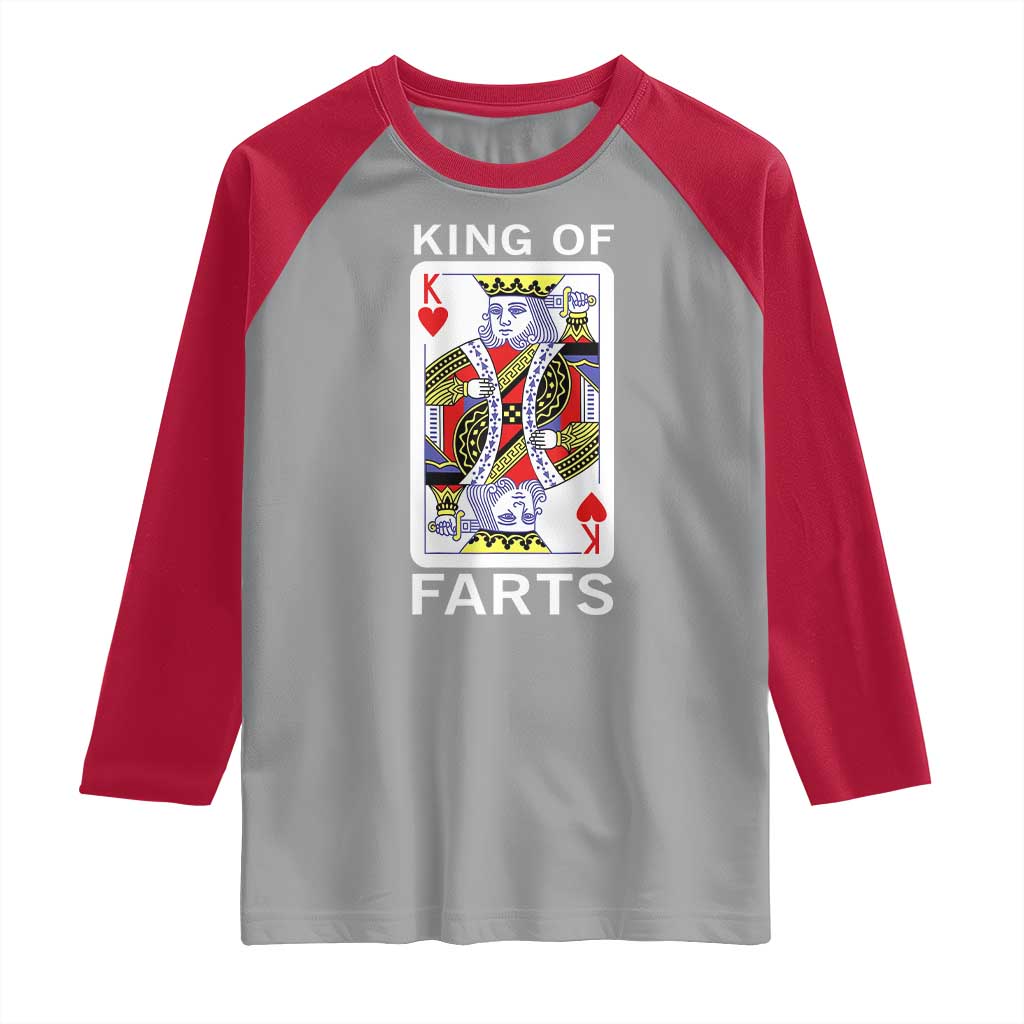 King of Farts Raglan Shirt Funny Joke Inappropriate Fart Prank Gift TS10 Sport Gray Red Print Your Wear