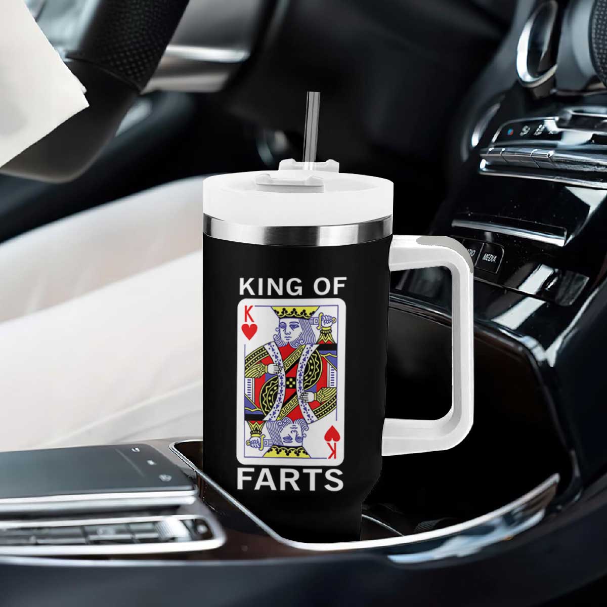 King of Farts Tumbler With Handle Funny Joke Inappropriate Fart Prank Gift TS10 Print Your Wear
