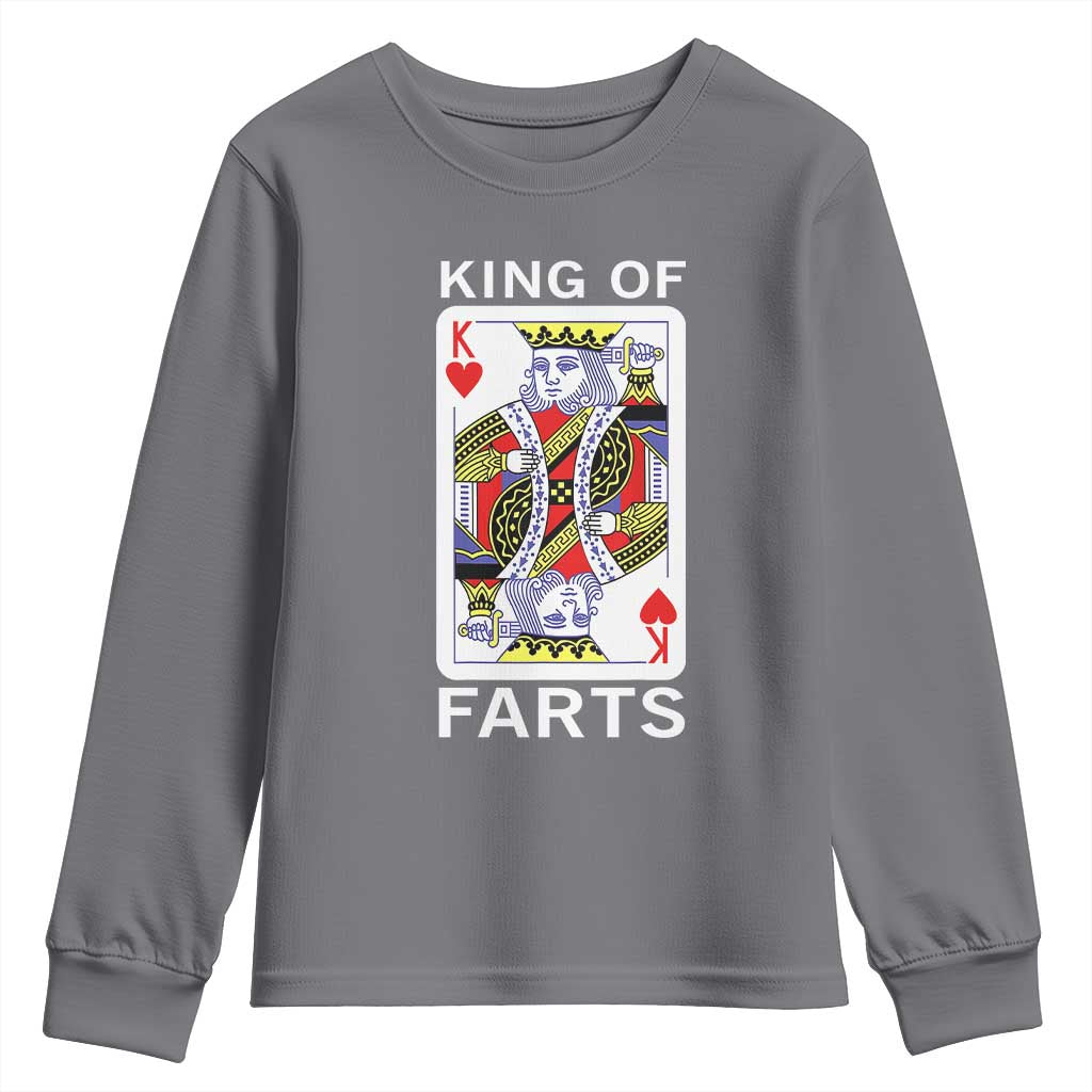 King of Farts Youth Sweatshirt Funny Joke Inappropriate Fart Prank Gift TS10 Charcoal Print Your Wear