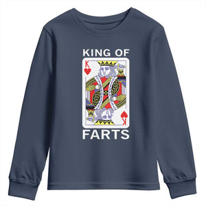 King of Farts Youth Sweatshirt Funny Joke Inappropriate Fart Prank Gift TS10 Navy Print Your Wear
