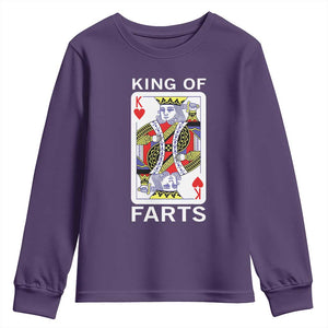 King of Farts Youth Sweatshirt Funny Joke Inappropriate Fart Prank Gift TS10 Purple Print Your Wear