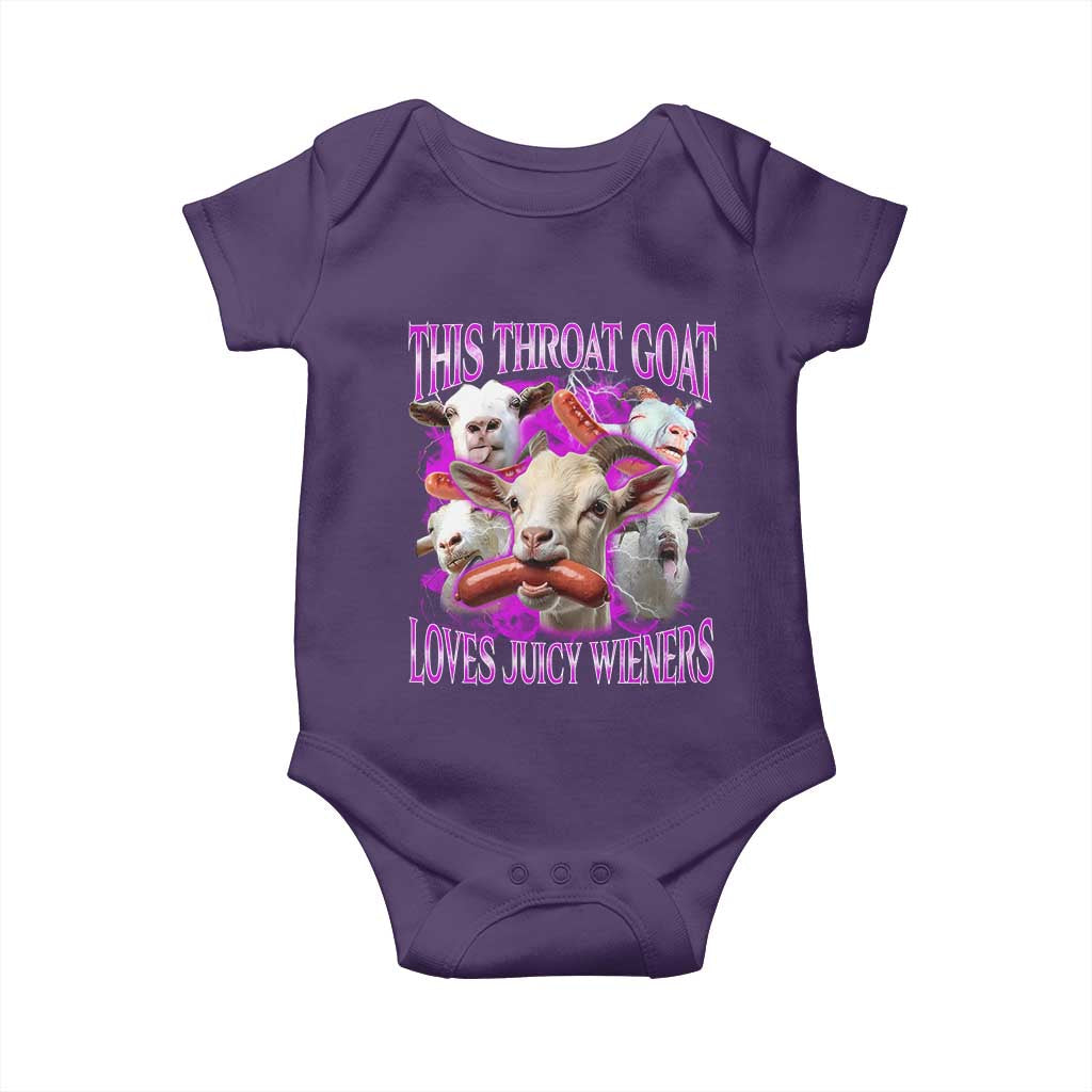 Funny Throat Goat Baby Onesie Swallows Juicy Wieners Inappropriate Adult TS10 Purple Print Your Wear
