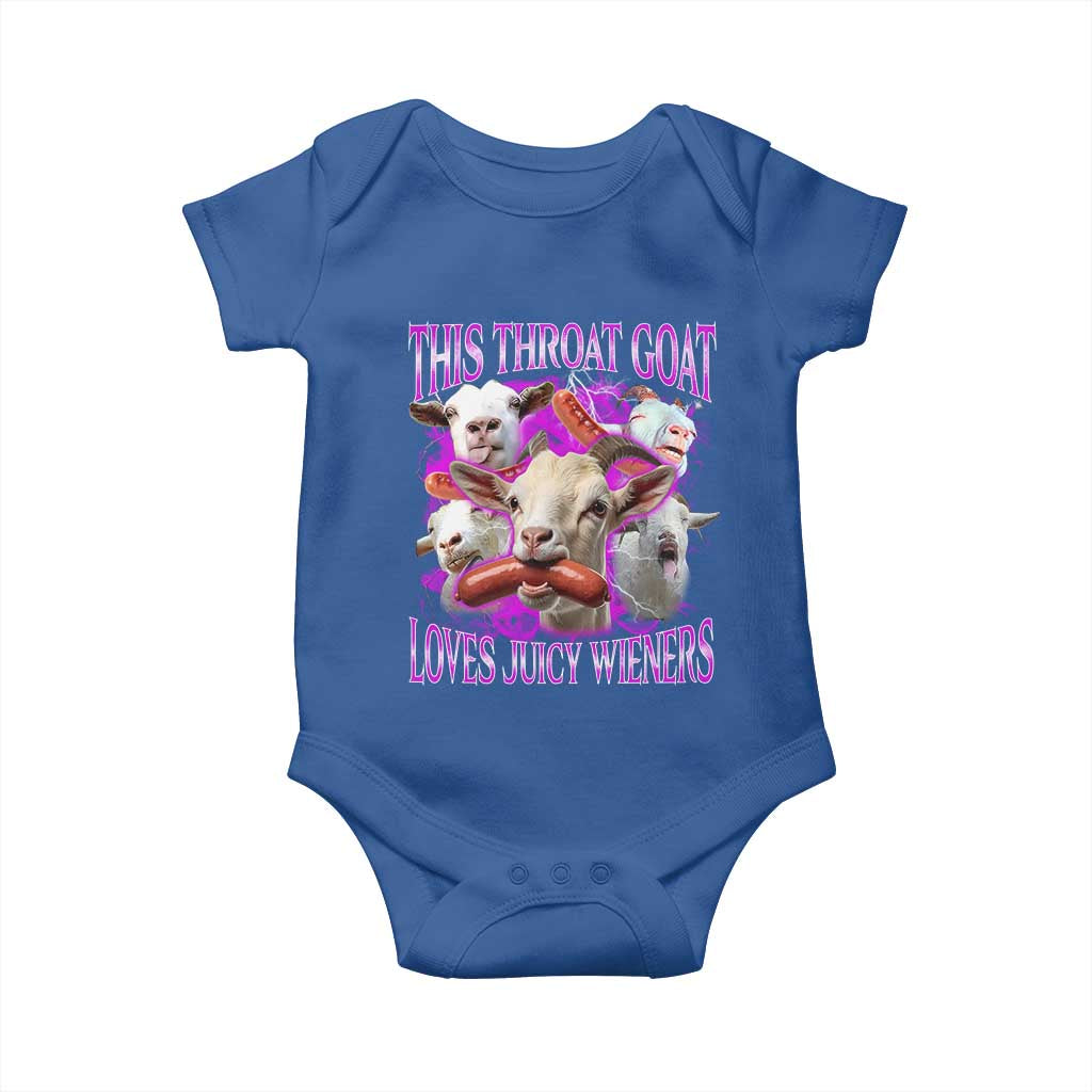 Funny Throat Goat Baby Onesie Swallows Juicy Wieners Inappropriate Adult TS10 Royal Blue Print Your Wear
