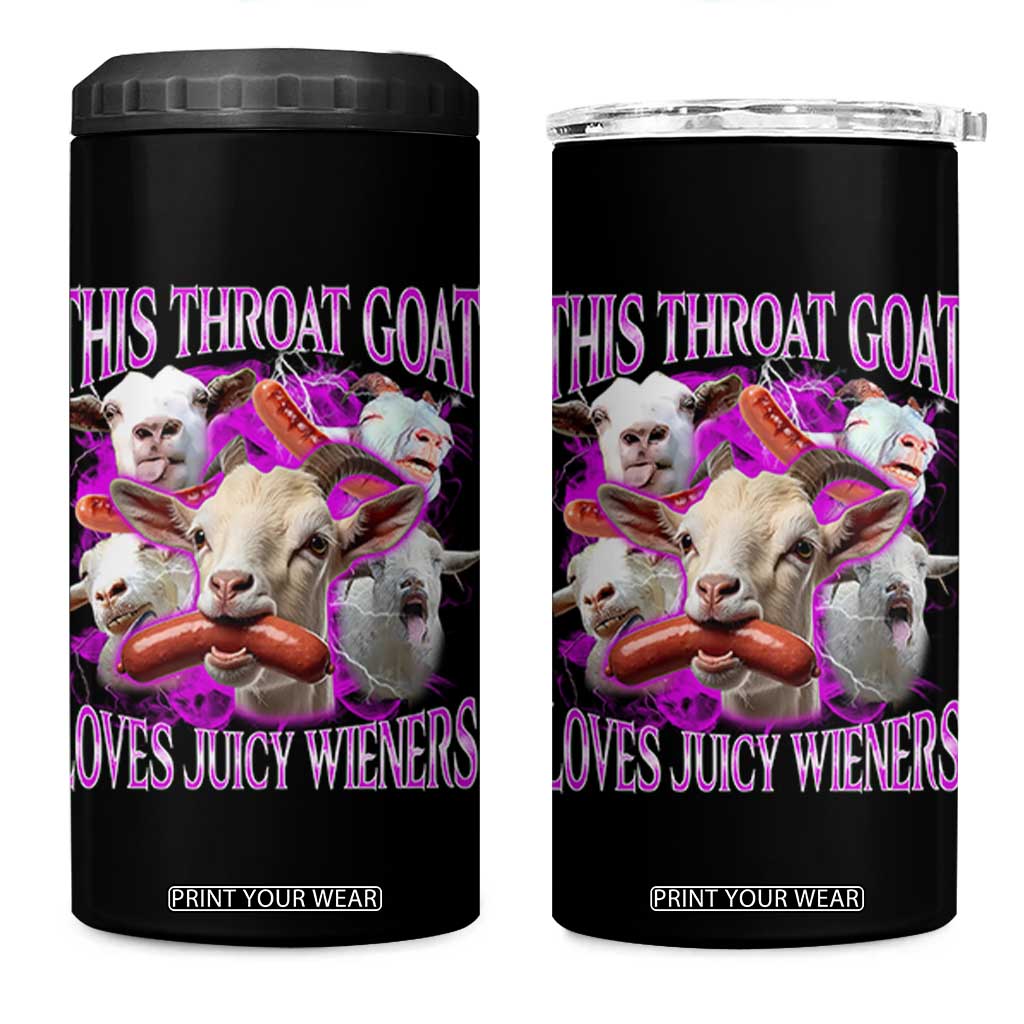 Funny Throat Goat 4 in 1 Can Cooler Tumbler Swallows Juicy Wieners Inappropriate Adult TS10 One Size: 16 oz Black Print Your Wear