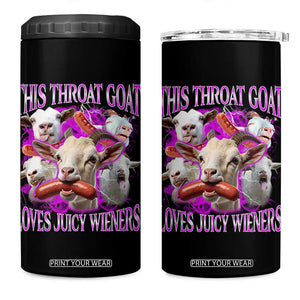 Funny Throat Goat 4 in 1 Can Cooler Tumbler Swallows Juicy Wieners Inappropriate Adult TS10 One Size: 16 oz Black Print Your Wear