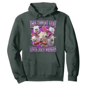 Funny Throat Goat Hoodie Swallows Juicy Wieners Inappropriate Adult TS10 Dark Forest Green Print Your Wear