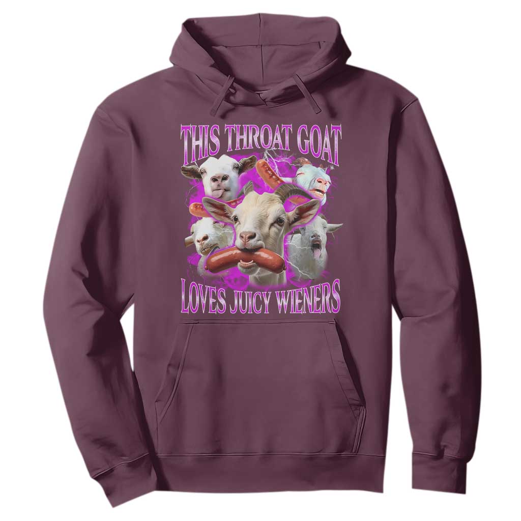 Funny Throat Goat Hoodie Swallows Juicy Wieners Inappropriate Adult TS10 Maroon Print Your Wear