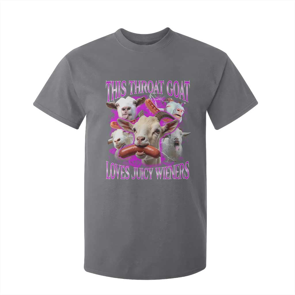 Funny Throat Goat T Shirt For Kid Swallows Juicy Wieners Inappropriate Adult TS10 Charcoal Print Your Wear