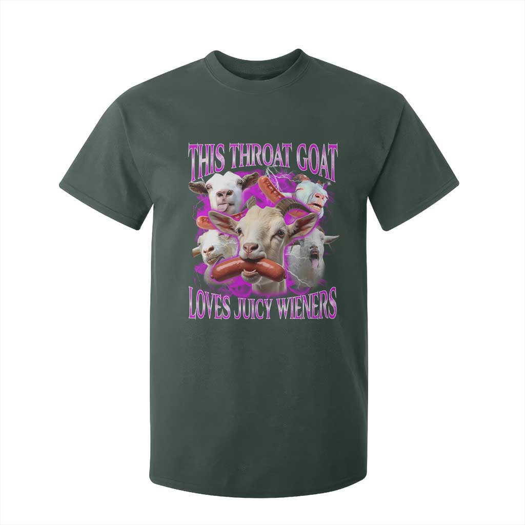 Funny Throat Goat T Shirt For Kid Swallows Juicy Wieners Inappropriate Adult TS10 Dark Forest Green Print Your Wear