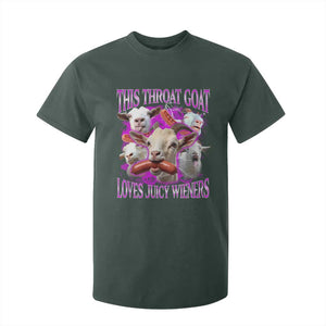 Funny Throat Goat T Shirt For Kid Swallows Juicy Wieners Inappropriate Adult TS10 Dark Forest Green Print Your Wear