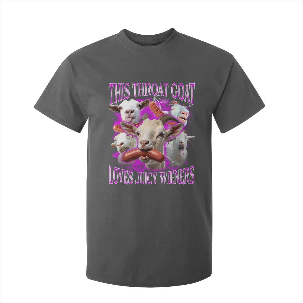 Funny Throat Goat T Shirt For Kid Swallows Juicy Wieners Inappropriate Adult TS10 Dark Heather Print Your Wear