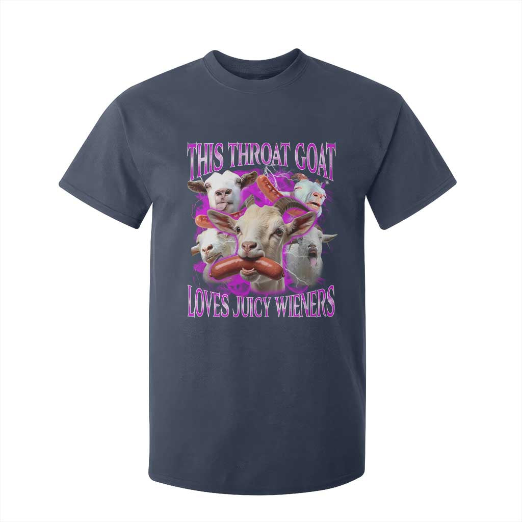 Funny Throat Goat T Shirt For Kid Swallows Juicy Wieners Inappropriate Adult TS10 Navy Print Your Wear