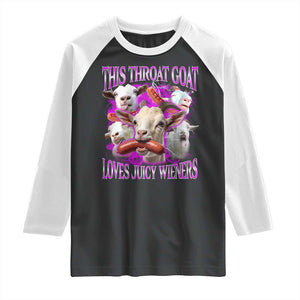 Funny Throat Goat Raglan Shirt Swallows Juicy Wieners Inappropriate Adult TS10 Black White Print Your Wear