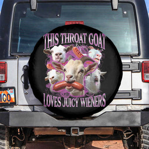 Funny Throat Goat Spare Tire Cover Swallows Juicy Wieners Inappropriate Adult TS10 No hole Black Print Your Wear