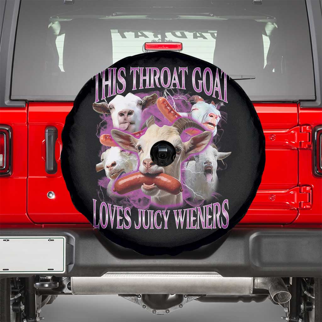 Funny Throat Goat Spare Tire Cover Swallows Juicy Wieners Inappropriate Adult TS10 Black Print Your Wear
