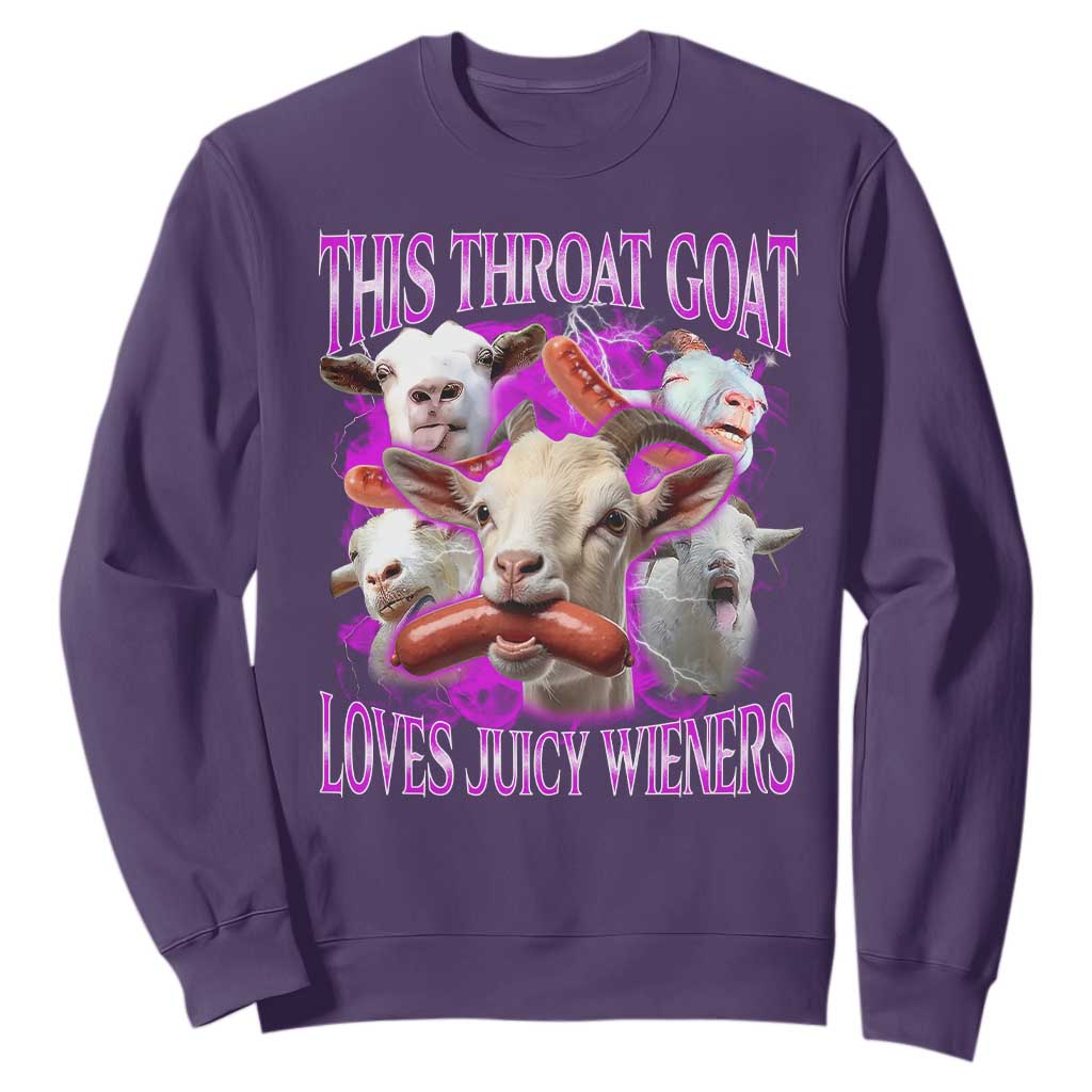 Funny Throat Goat Sweatshirt Swallows Juicy Wieners Inappropriate Adult TS10 Purple Print Your Wear