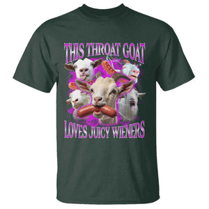 Funny Throat Goat T Shirt Swallows Juicy Wieners Inappropriate Adult TS10 Dark Forest Green Print Your Wear