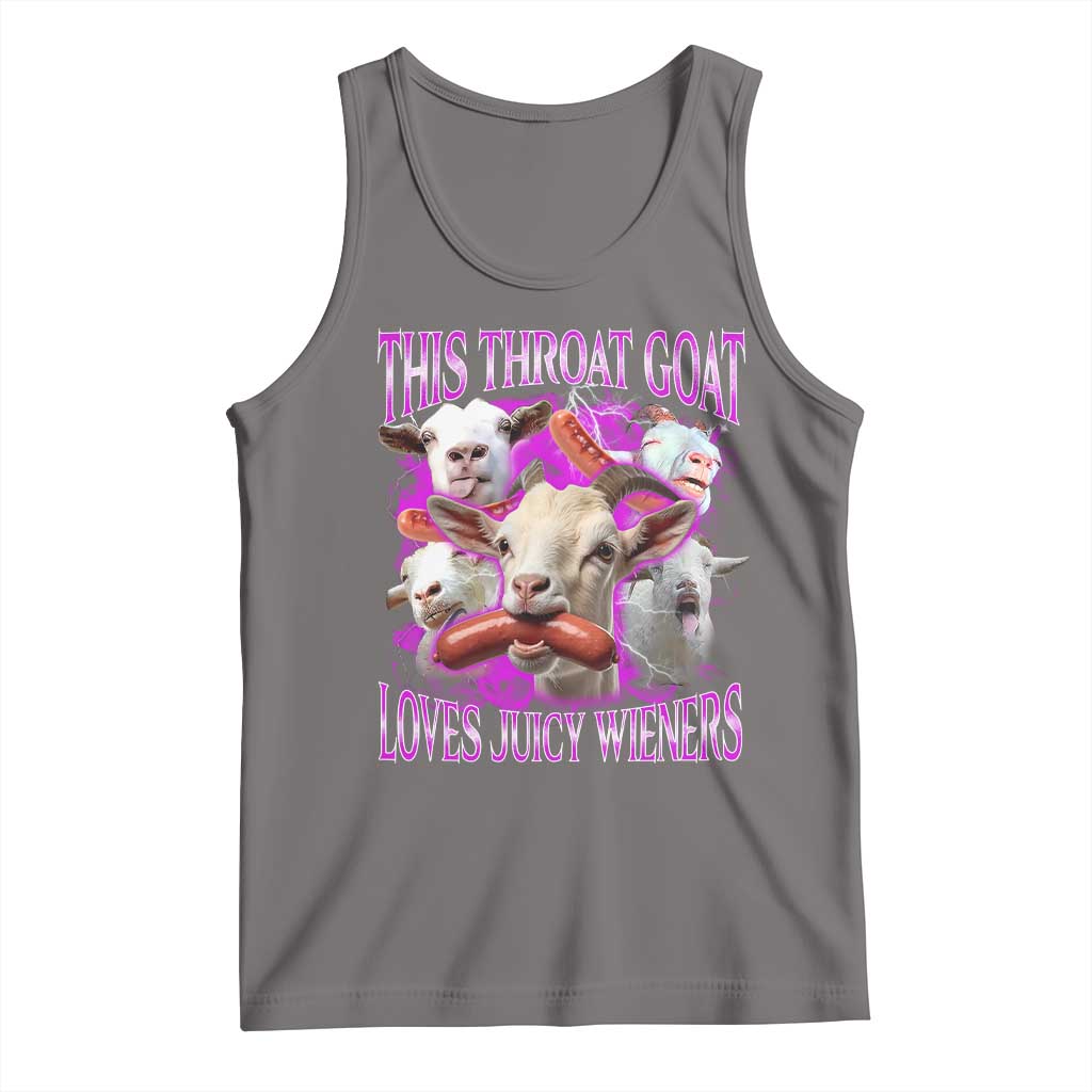 Funny Throat Goat Tank Top Swallows Juicy Wieners Inappropriate Adult TS10 Deep Heather Print Your Wear
