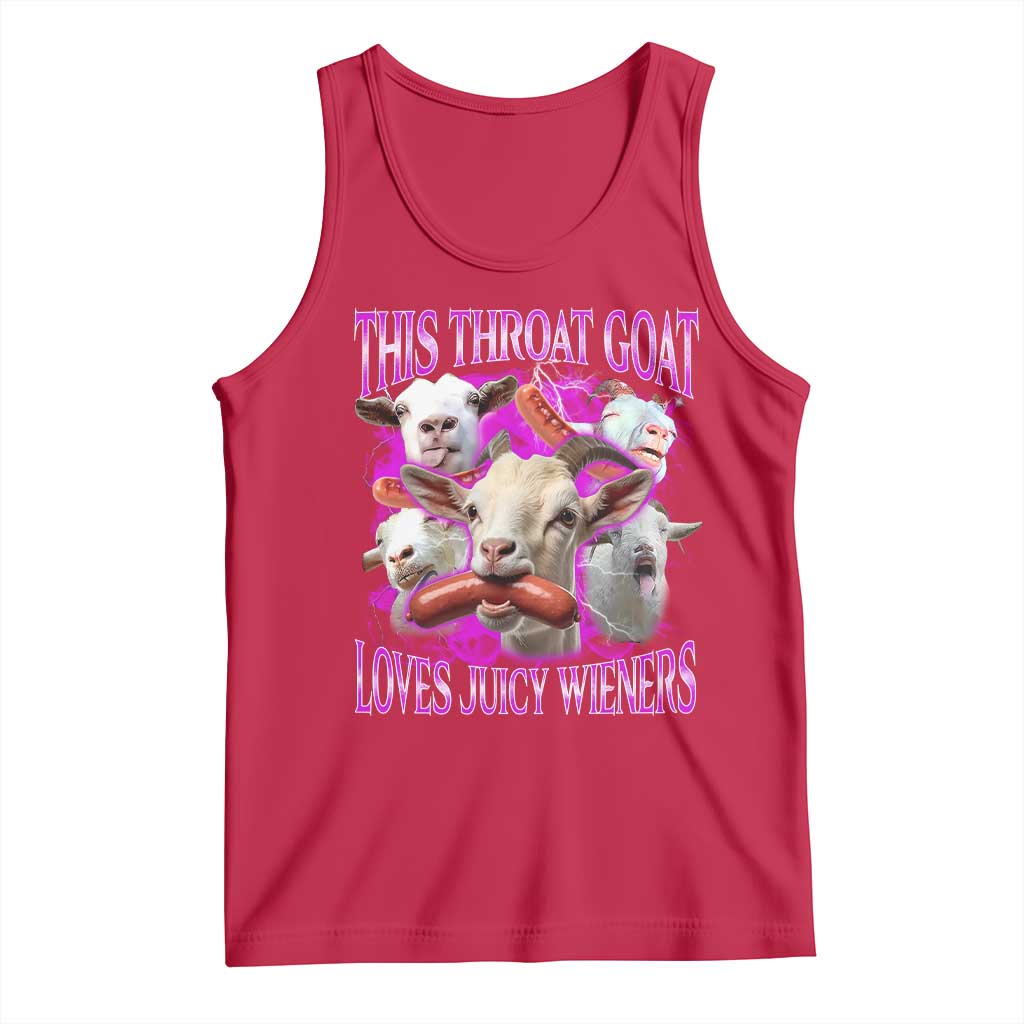Funny Throat Goat Tank Top Swallows Juicy Wieners Inappropriate Adult TS10 Red Print Your Wear