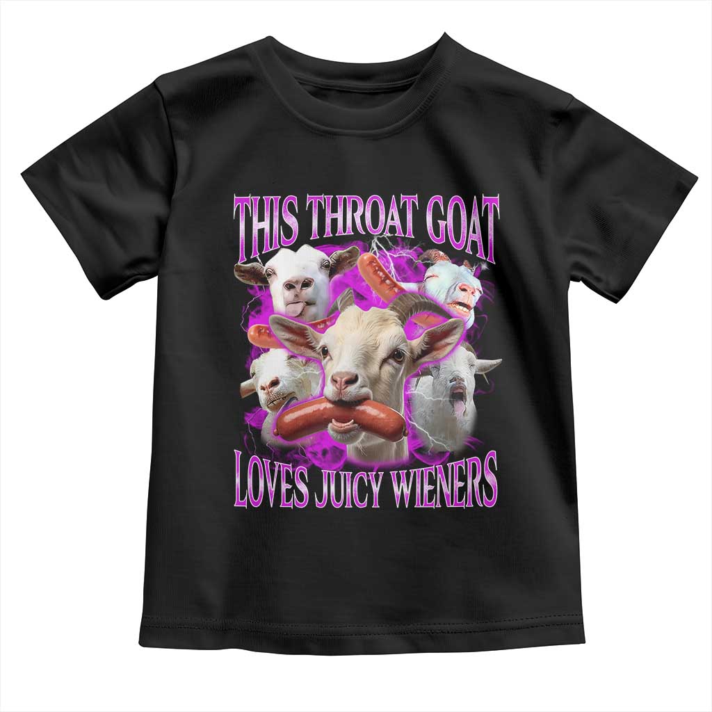 Funny Throat Goat Toddler T Shirt Swallows Juicy Wieners Inappropriate Adult TS10 Black Print Your Wear
