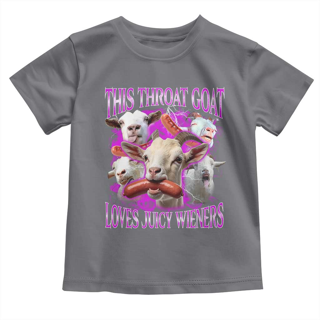 Funny Throat Goat Toddler T Shirt Swallows Juicy Wieners Inappropriate Adult TS10 Charcoal Print Your Wear