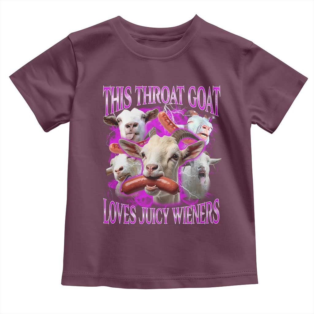 Funny Throat Goat Toddler T Shirt Swallows Juicy Wieners Inappropriate Adult TS10 Maroon Print Your Wear