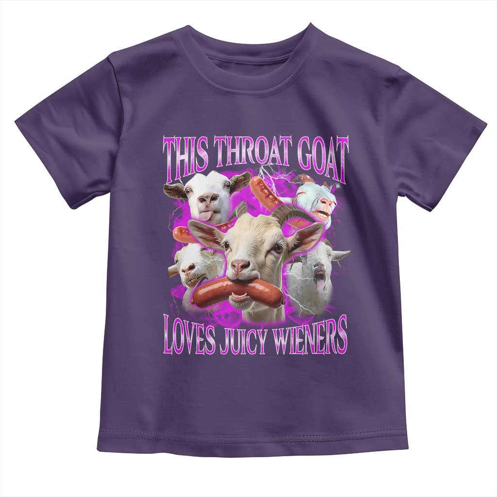 Funny Throat Goat Toddler T Shirt Swallows Juicy Wieners Inappropriate Adult TS10 Purple Print Your Wear