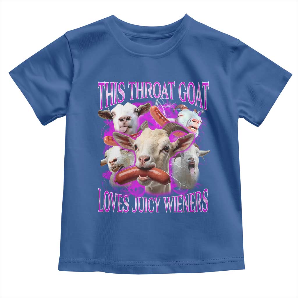 Funny Throat Goat Toddler T Shirt Swallows Juicy Wieners Inappropriate Adult TS10 Royal Blue Print Your Wear