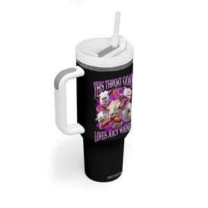 Funny Throat Goat Tumbler With Handle Swallows Juicy Wieners Inappropriate Adult TS10 Print Your Wear