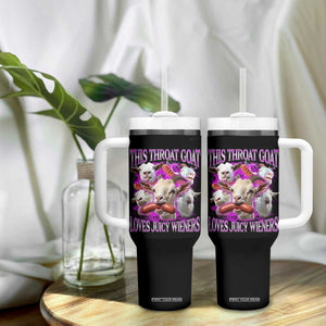 Funny Throat Goat Tumbler With Handle Swallows Juicy Wieners Inappropriate Adult TS10 Print Your Wear