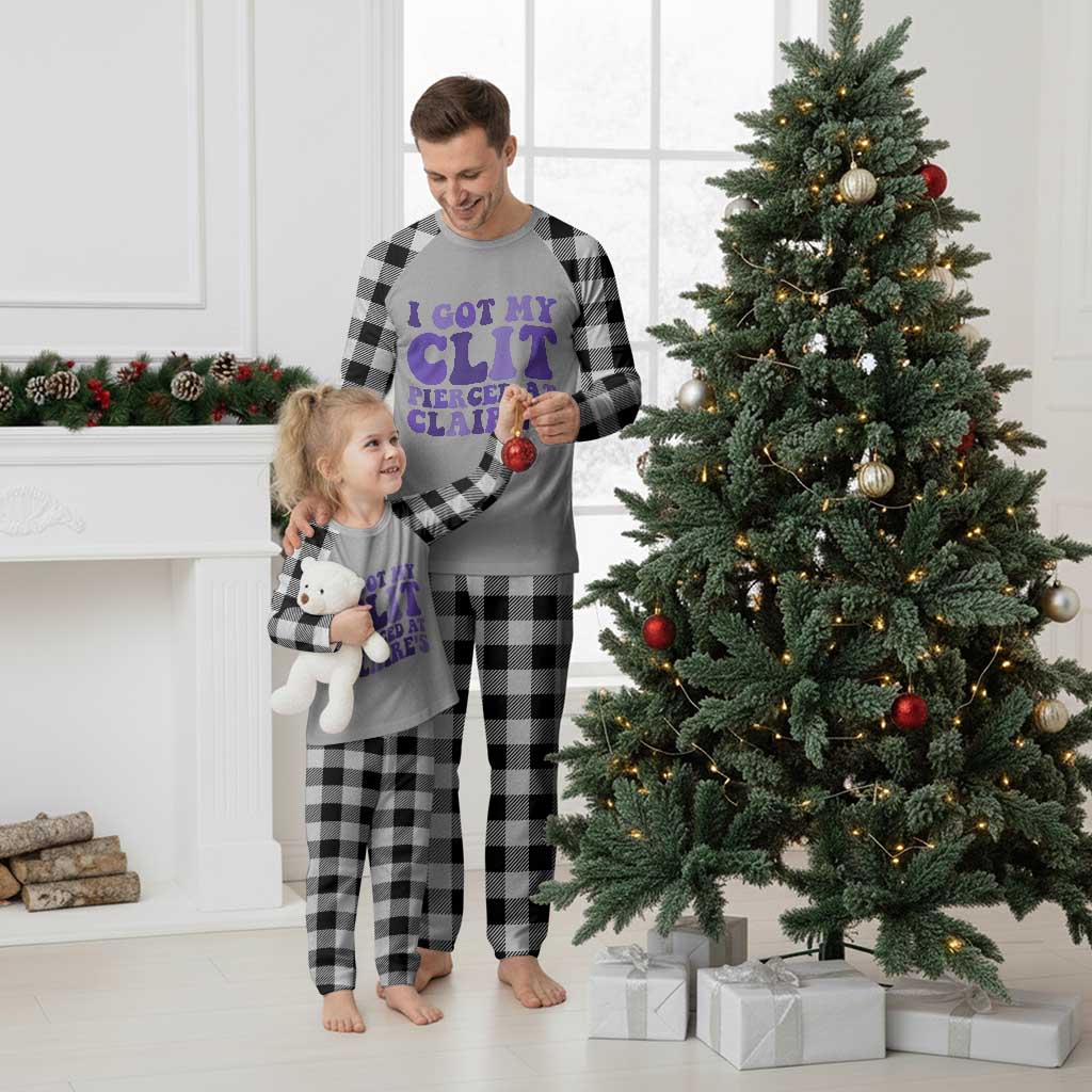I Got My Clit Pierced At Claries Plaid Pajama Set Funny Sarcasm Joke Adult Humor Sassy TS10 White Plaid Print Your Wear