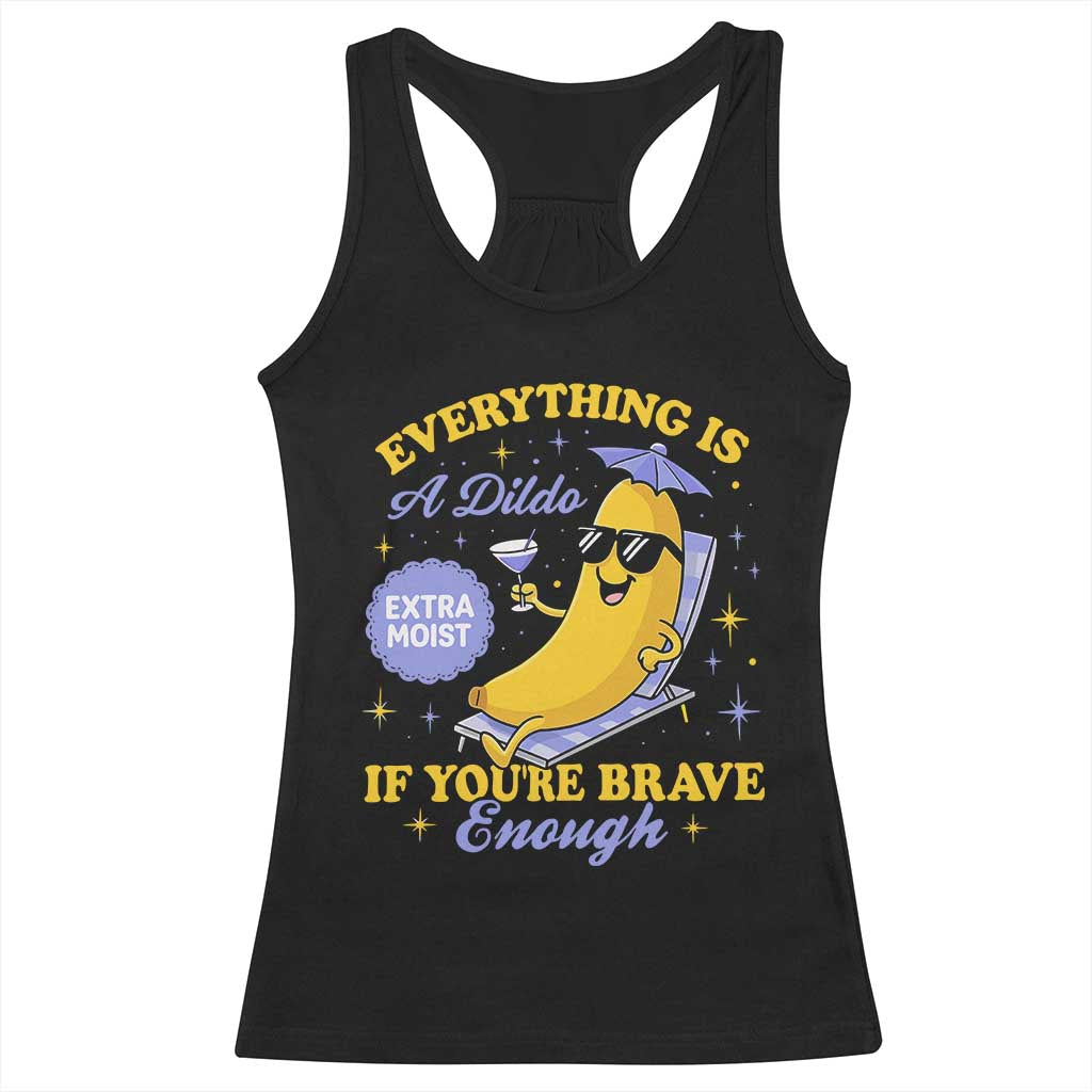 Funny Embarrassing Saying Racerback Tank Top Sarcastic Inappropriate Raunchy Banana - Print Your Wear