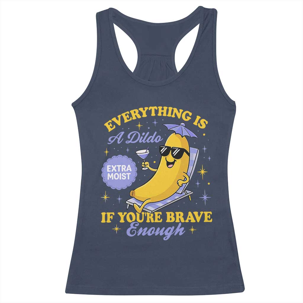Funny Embarrassing Saying Racerback Tank Top Sarcastic Inappropriate Raunchy Banana TS10 Navy Print Your Wear