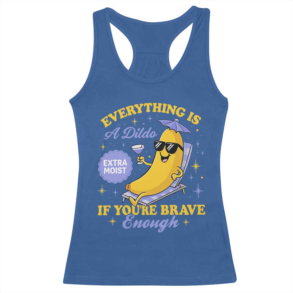 Funny Embarrassing Saying Racerback Tank Top Sarcastic Inappropriate Raunchy Banana TS10 Royal Blue Print Your Wear