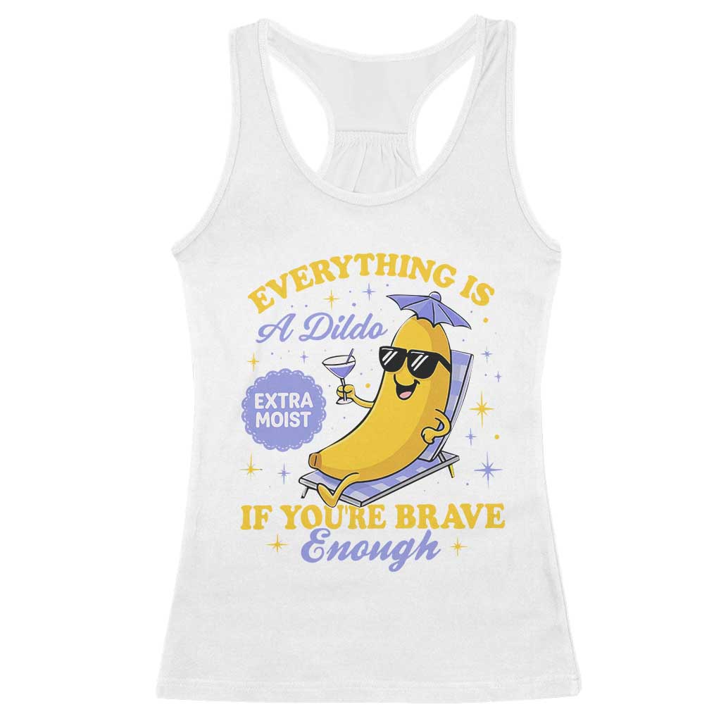 Funny Embarrassing Saying Racerback Tank Top Sarcastic Inappropriate Raunchy Banana TS10 White Print Your Wear