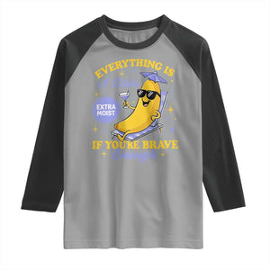 Funny Embarrassing Saying Raglan Shirt Sarcastic Inappropriate Raunchy Banana TS10 Sport Gray Black Print Your Wear