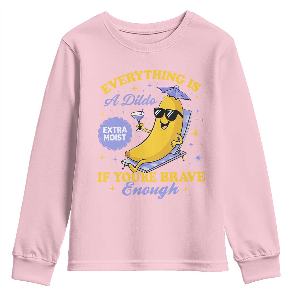 Funny Embarrassing Saying Youth Sweatshirt Sarcastic Inappropriate Raunchy Banana TS10 Light Pink Print Your Wear