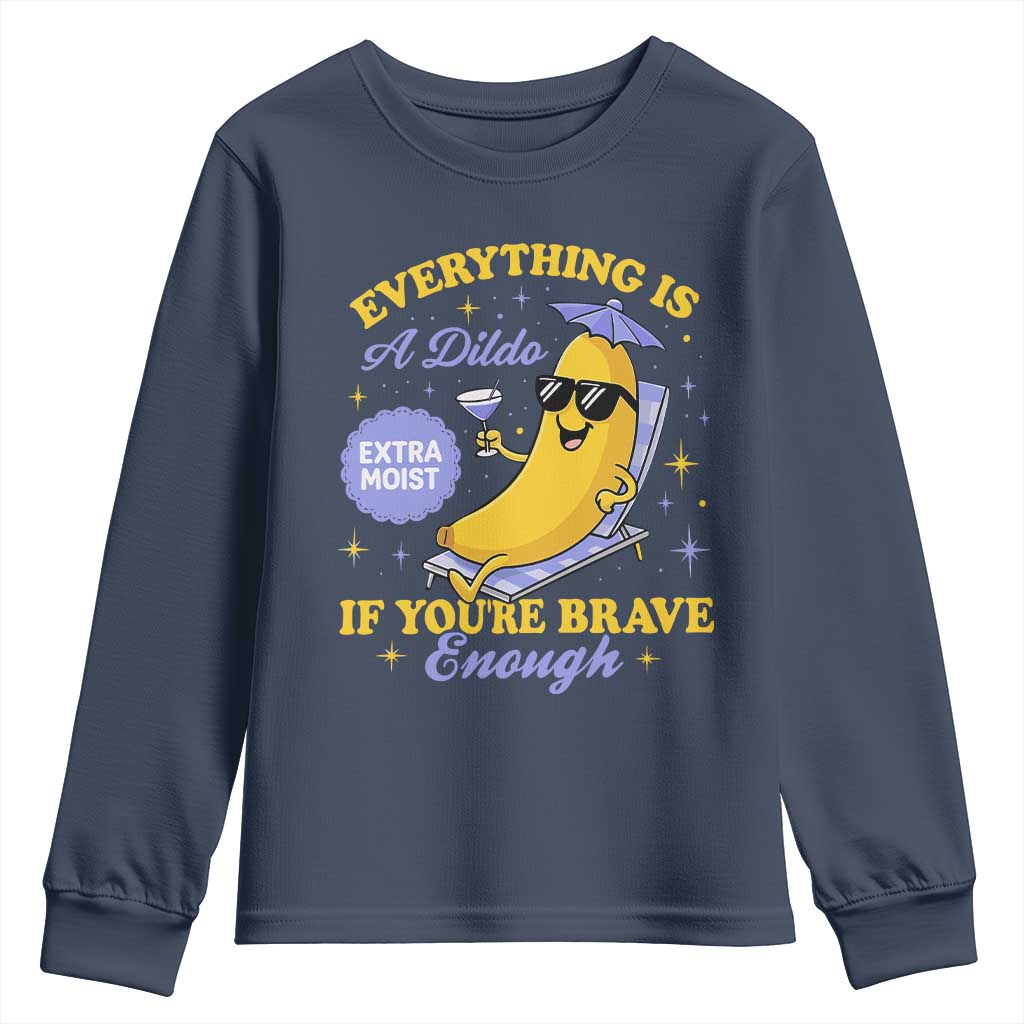 Funny Embarrassing Saying Youth Sweatshirt Sarcastic Inappropriate Raunchy Banana TS10 Navy Print Your Wear