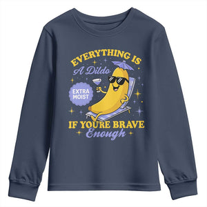 Funny Embarrassing Saying Youth Sweatshirt Sarcastic Inappropriate Raunchy Banana TS10 Navy Print Your Wear