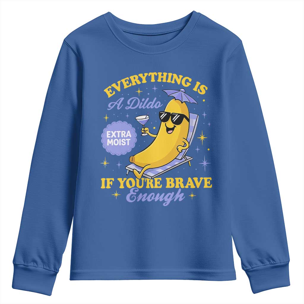 Funny Embarrassing Saying Youth Sweatshirt Sarcastic Inappropriate Raunchy Banana TS10 Royal Blue Print Your Wear