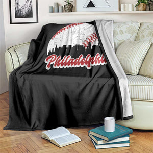 Philadelphia Baseball Throw Blanket Vintage Skyline City TS10 Print Your Wear